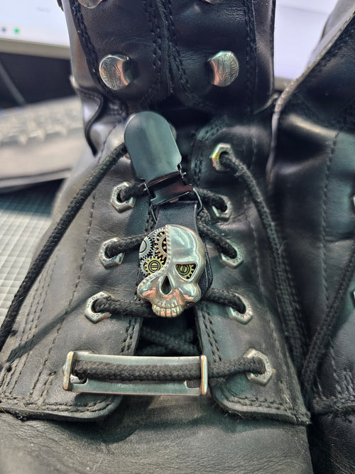 Cross - Leather Biker Boot Pant Clips — Lace-Up Style