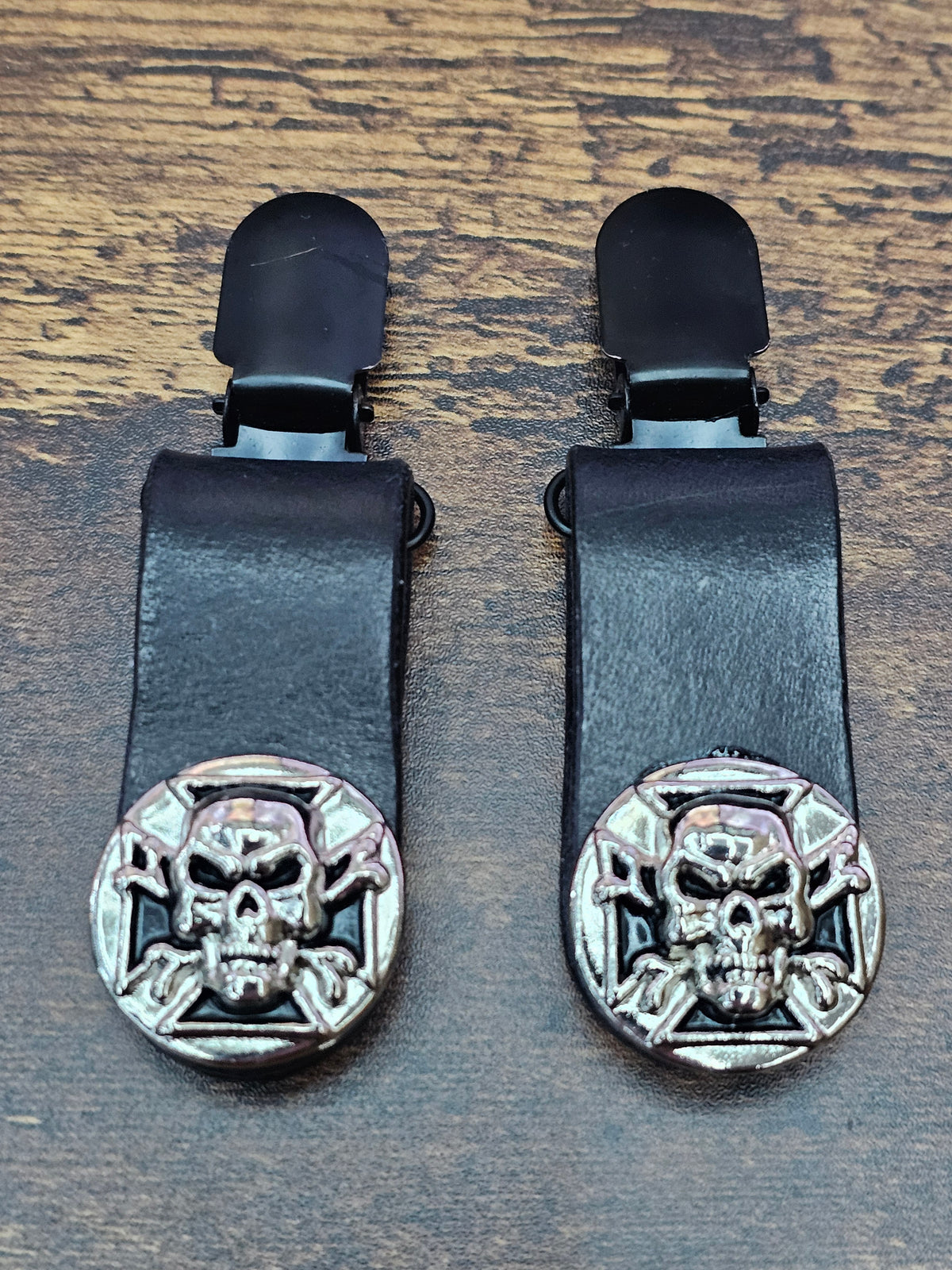 Small Maltese Cross - Leather Biker Boot Pant Clips — Engineer Boot Style