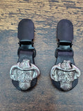 Sugar Skull Cowboy Hat - Leather Biker Boot Pant Clips — Lace-Up Style